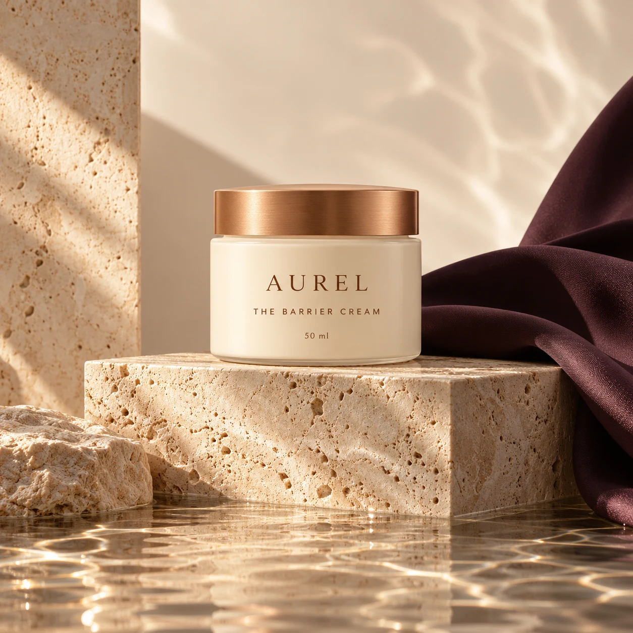 Aurel skincare collection editorial still life