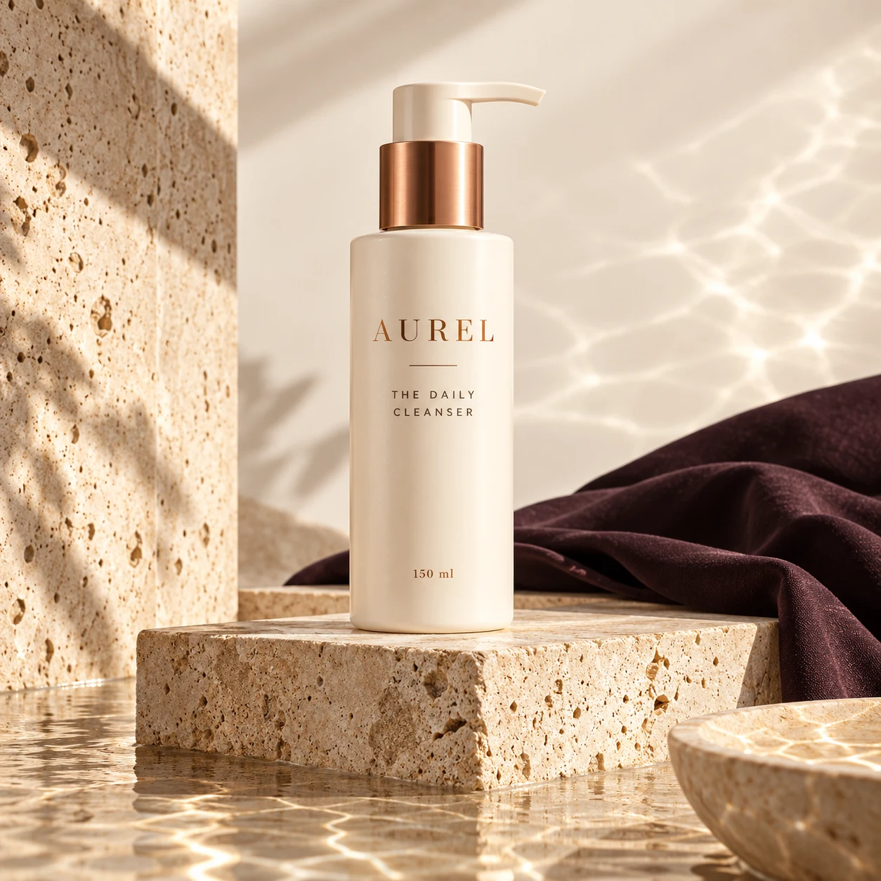 Aurel skincare collection editorial still life