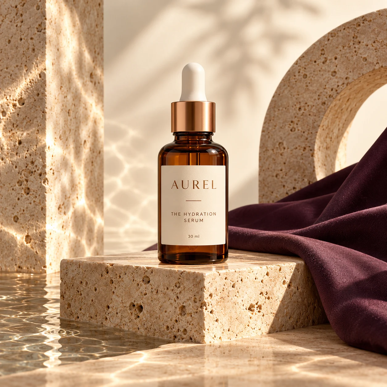 Aurel skincare collection editorial still life